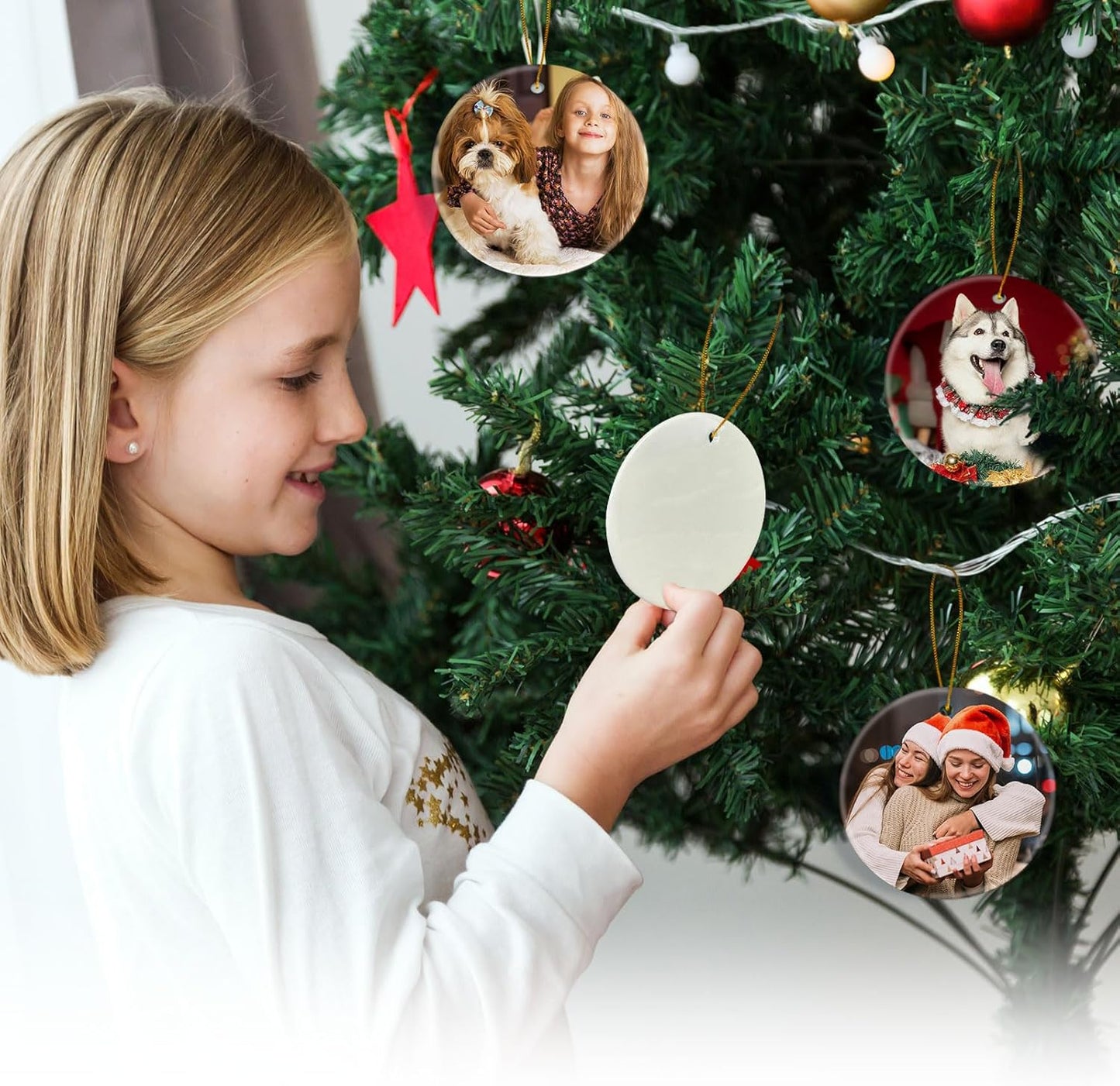 Sublimation Blanks Easter Ornaments Double Sided, 12pcs Sublimation Ornament Blanks Bulk, Sublimation Blanks Products for Birthday, Ceramic Ornaments for Crafts