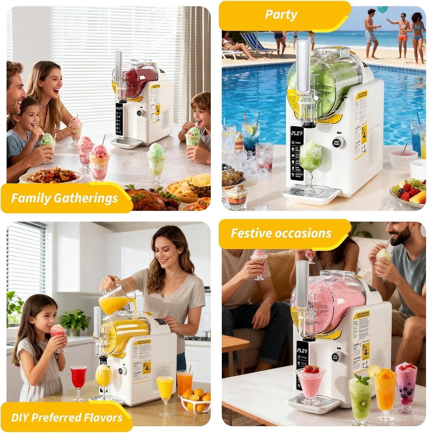 Ice Cream Machine Frozen Drink Maker, Slushie Machine for Home - Slushy Machine Maker No Ice Needed Self Cleaning, 5 Preset for Soft Serve Ice Cream, Slushie, Margarita, Frappés, Milkshake