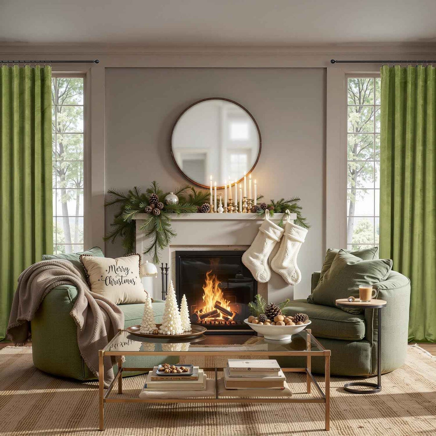Moss Green Velvet Curtains 84 Inch Long 2 Panel Thick Soft Luxury Sage Olive Green Curtain for Living Room Darkening Thermal Insulated Privacy Drape Bedroom Sliding Door 52x84 Floor Length Back Tab