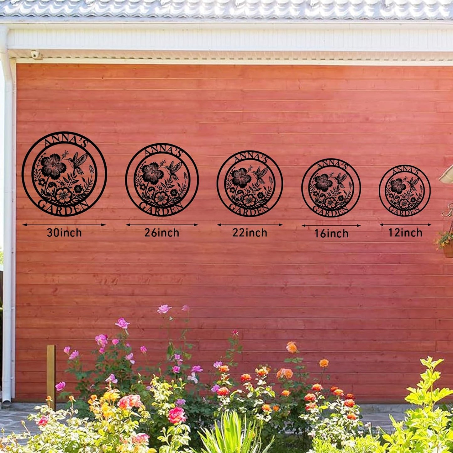 Custom Metal Garden Sign, Personalized Metal Home Garden Sign, Garden Gecor for Outside, Personalized Garden Signs with Name, Flower Garden Sign, Mom Grandma Women gifts