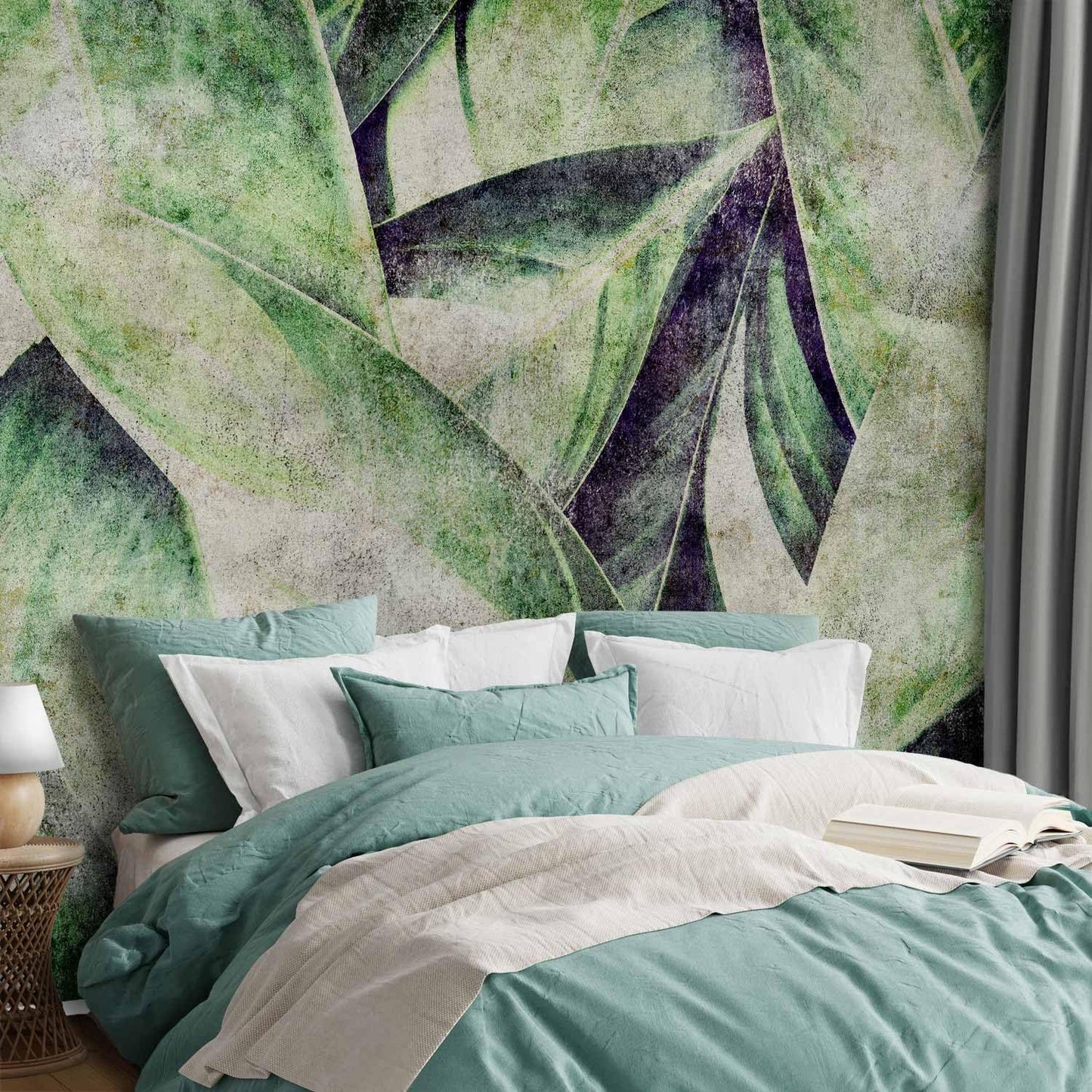 artgeist Premium Wall Mural Tropical Leaves 157"x110"XXL Non-Woven Wallpaper Fleece Wall Decor Photo Print Picture Image Design Jungle Nature Botanical b-C-0844-a-a