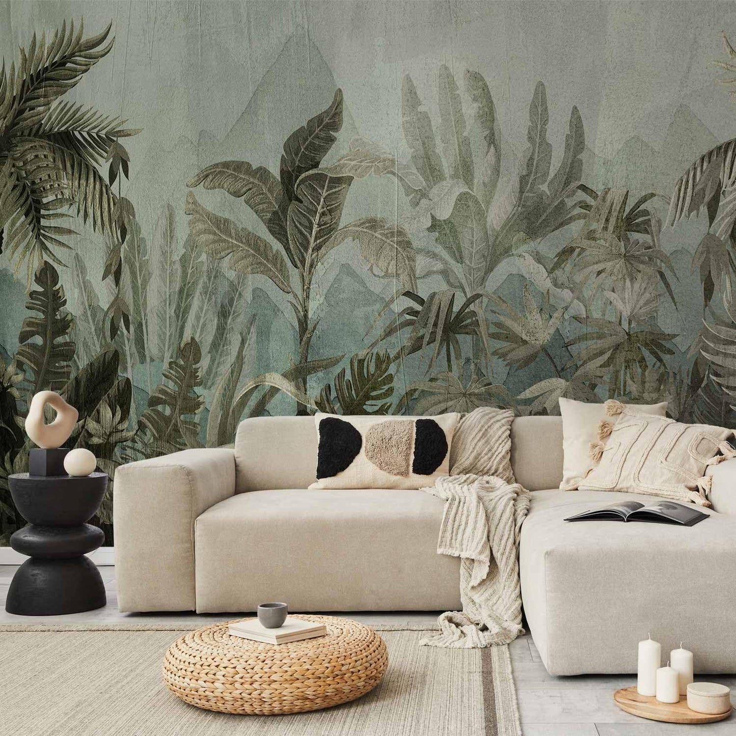artgeist Wall Mural Leaves 173x124 in - Peel and Stick Self-Adhesive Wallpaper Removable Large Sticker Foil Wall Decor Print Picture Design Nature Botanical Plants Palm Abstract b-C-0854-a-a