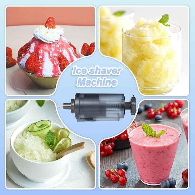 Ice Shaver Attachment for KitchenAid Stand Mixer- Efficient Shaved Ice Maker, High Production Shave Ice Machines Ice Cream Maker, Essential Mixer Parts with 8 Molds - By Aooaid