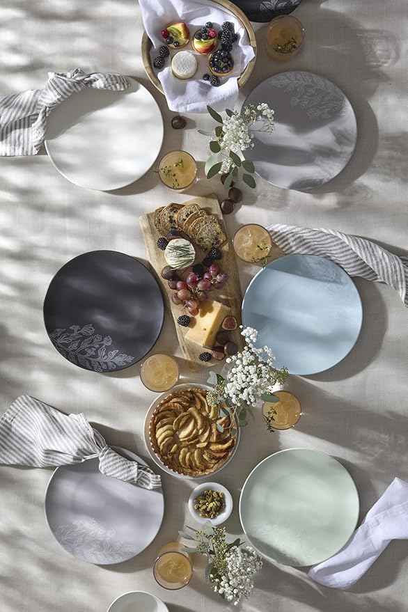Oneida 897393 Roseto 12-Piece Dinnerware Set, French Blue