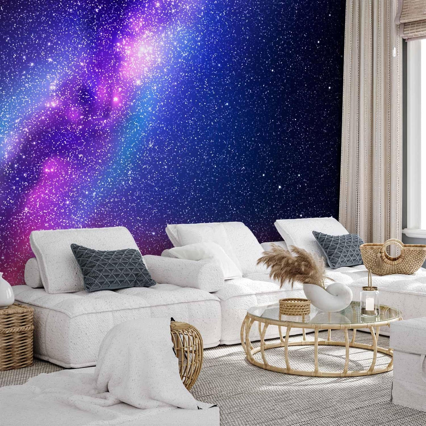 artgeist Premium Wall Mural Galaxy 118x83 in - XXL Non-Woven Wallpaper Fleece Wall Decor Photo Print Picture Image Abstract Space Sky Star Cloud Violet f-C-0487-a-a