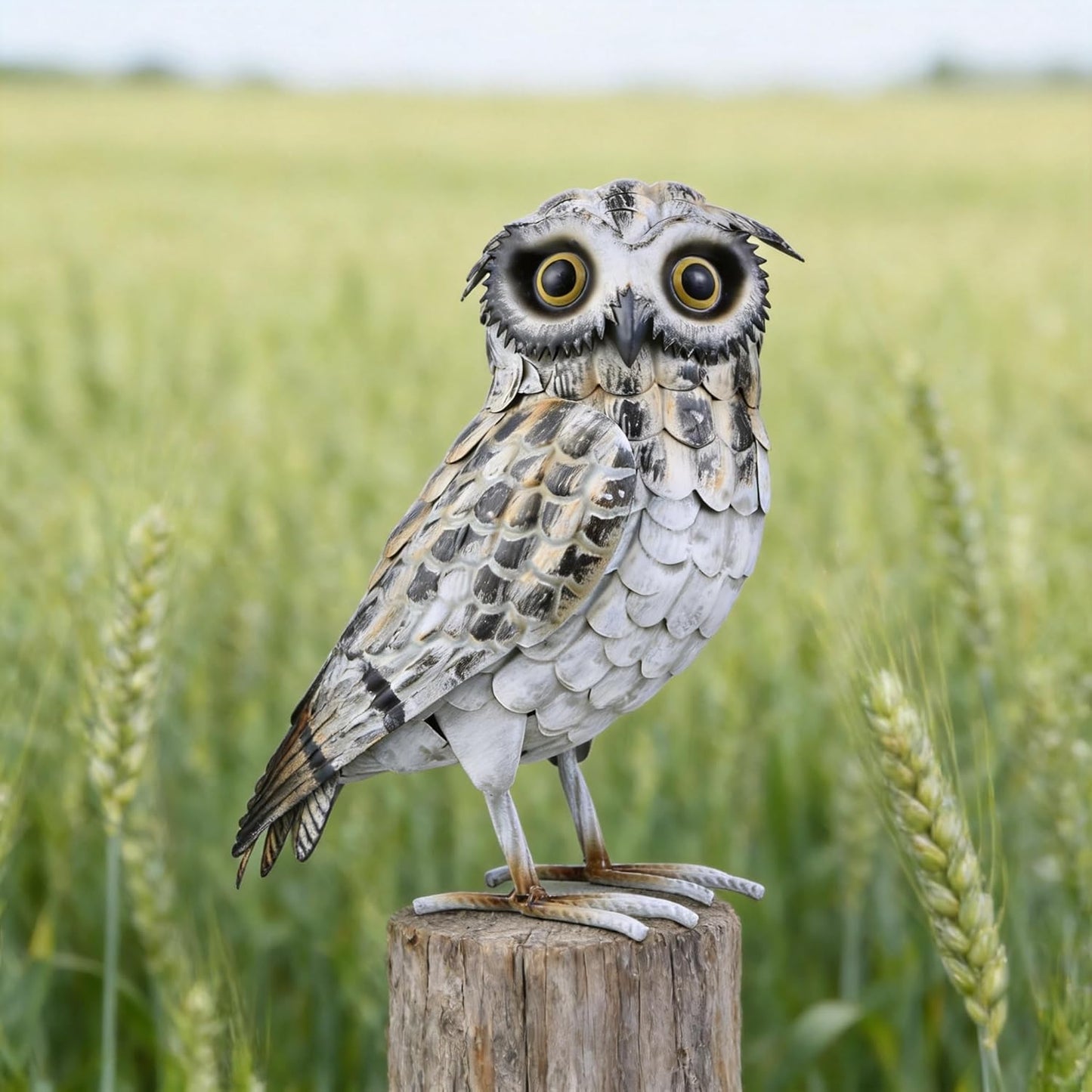 Shorayn Metal Owl Decor Garden Statue Outdoor Sculpture Yard Art for Patio Lawn Backyard Home Decoration Great Gifts