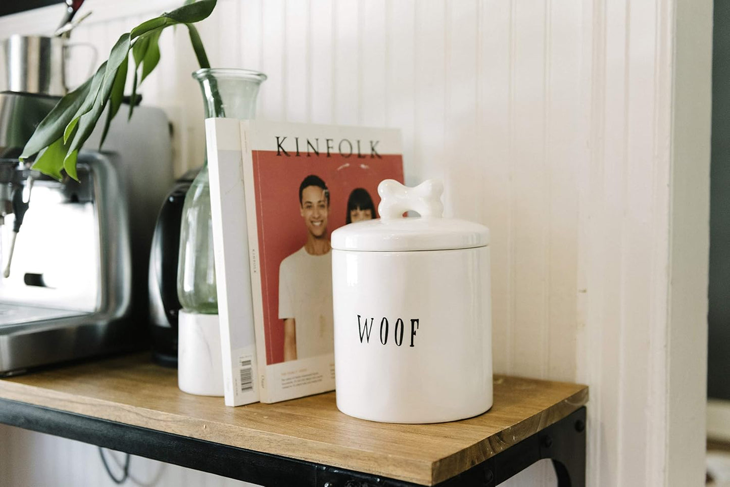 Creative Co-Op Woof Jar with Bone Handle on Lid