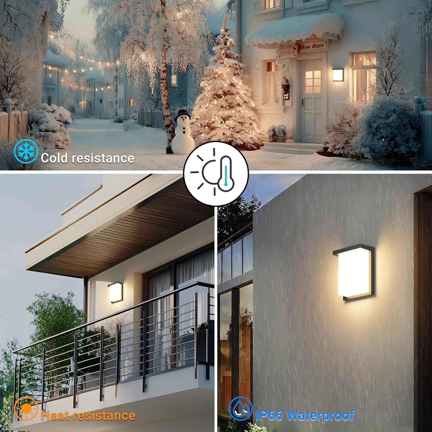 Tipace 2 Pack Modern Outdoor Led Wall Light,30W 3000K 1200Lumen Porch & Patio Hardwired Outside Wall Mount Wall Sconces,Exterior IP65 Waterproof Aluminum Wall Lamp for Front Door Garage Garden