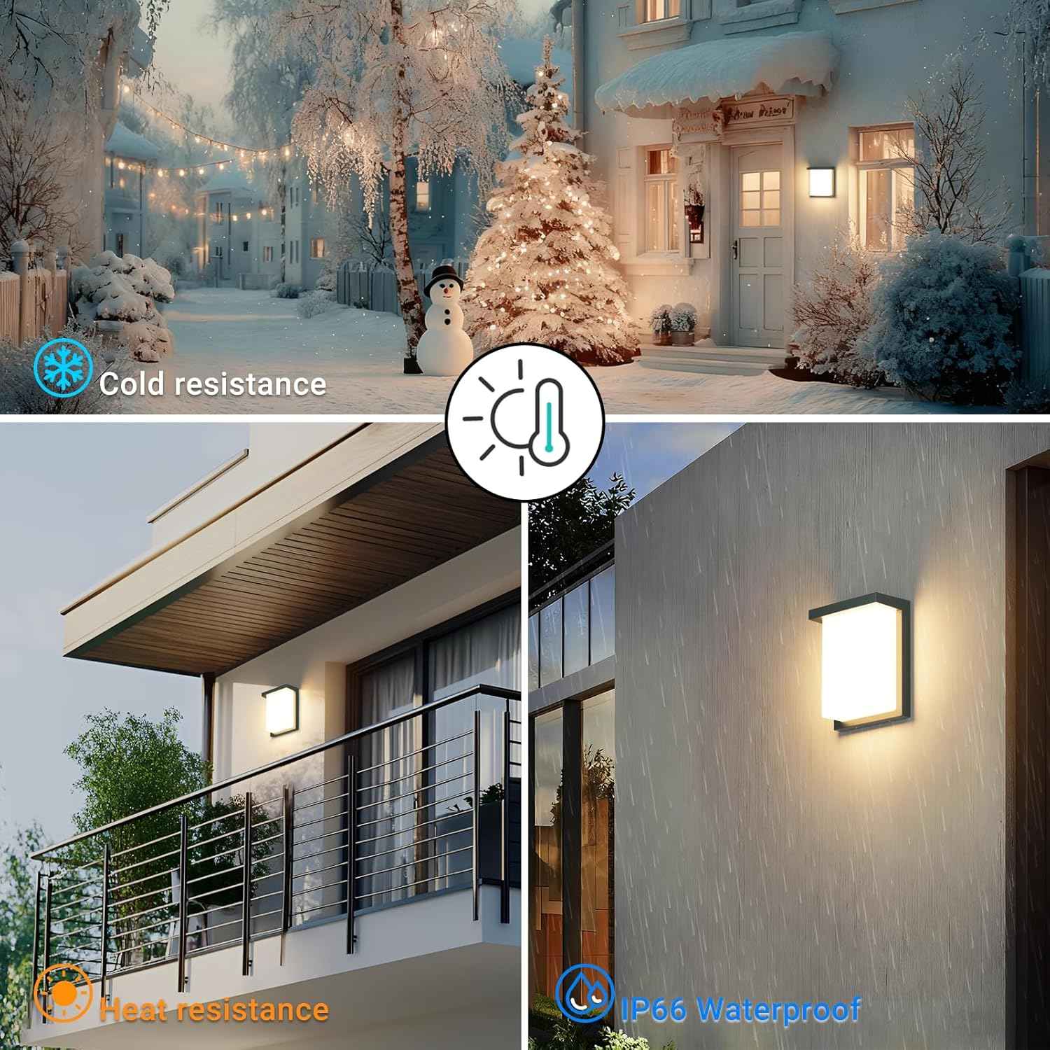 Tipace 2 Pack Modern Outdoor Led Wall Light,30W 3000K 1200Lumen Porch & Patio Hardwired Outside Wall Mount Wall Sconces,Exterior IP65 Waterproof Aluminum Wall Lamp for Front Door Garage Garden