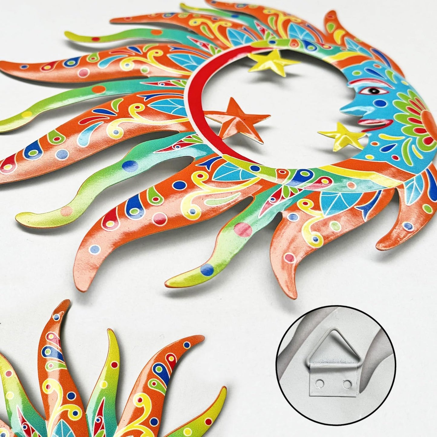 Limygus 3D Print Sun Wall Hanging, Wall Sculpture, Metal Wall Art Indoor/Outdoor Decor - 9” Colorful Rustproof Wall Sculpture - Ideal for Bedrooms, Gardens, Homes, Patios and Farmhouses, Set of 3