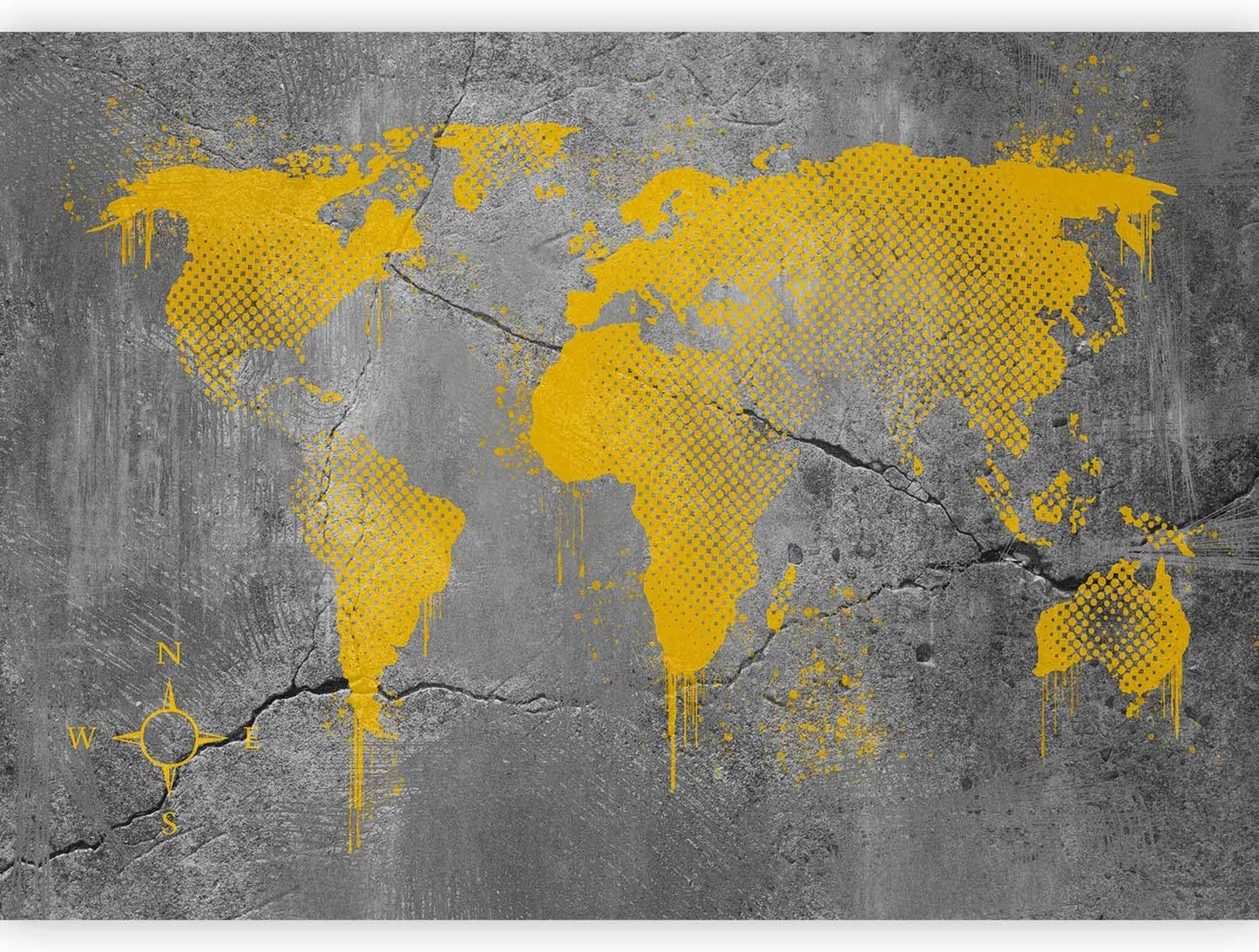 artgeist Wall Mural World Map 98x69 in - XXL Non-Woven Wallpaper Fleece Wall Decor Photo Print Picture Image Design Map of The World k-A-0494-a-a