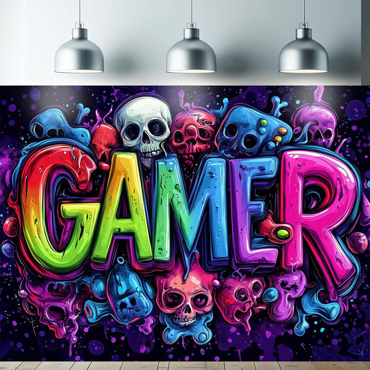 Starlit Patio Blacklight Skull Tapestry Gothic Skeleton UV Reactive Gamer Tapestry Horror Glow in The Dark Wizard Magic Forest Wall Hanging for Home Decor 78 x 59 Inches