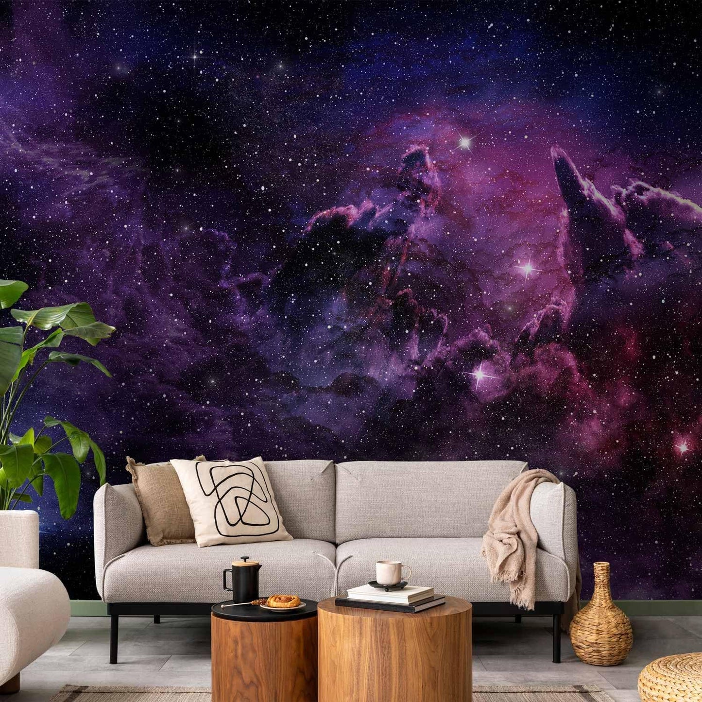 artgeist Wall Mural Cosmos Galaxy 77x55 in - Peel and Stick Self-Adhesive Wallpaper Removable Large Sticker Foil Wall Decor Print Picture Image Design a-C-0022-a-a