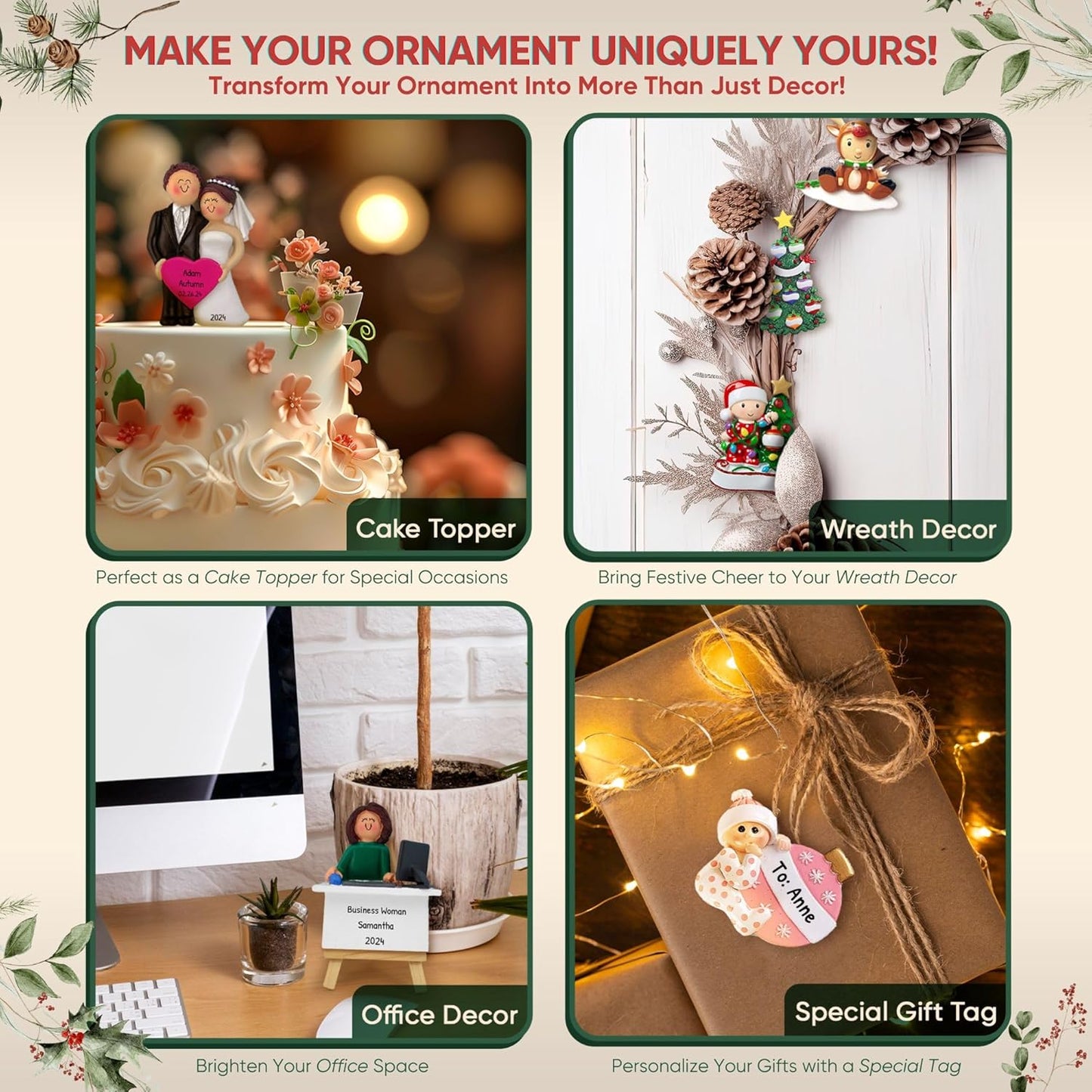 3D Personalized Our First Christmas Ornament 2025 | Custom Bench Couple Ornaments Romantic Holiday Couples Ornament 2025 Family of 2 Unique for a Couple Ornaments Couples Unique Gifts