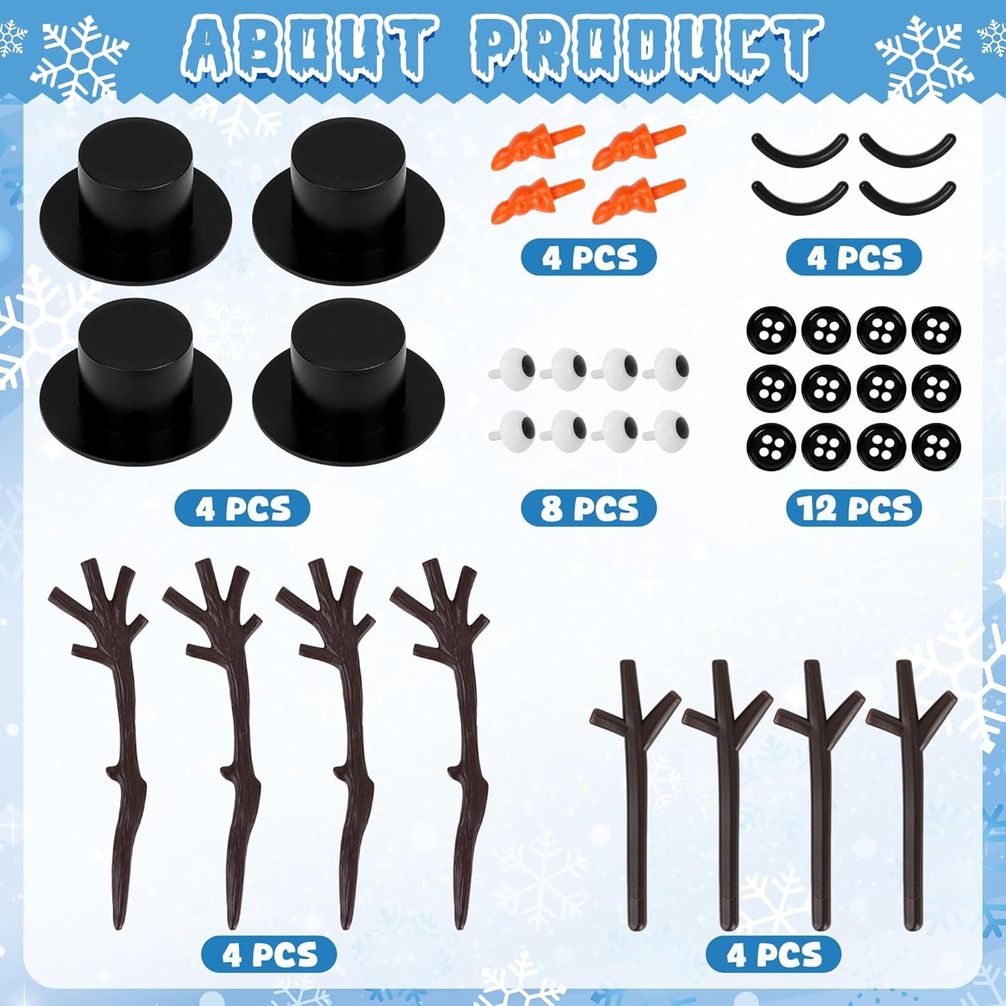 4 Pack Christmas Crafts, Air Dry Clay Snowman Craft, Do You Want to Build a Snowman Christmas Stocking Stuffers for Kids, Toddler Crafts Supplies for Christmas Winter Event Game Toys Xmas Present
