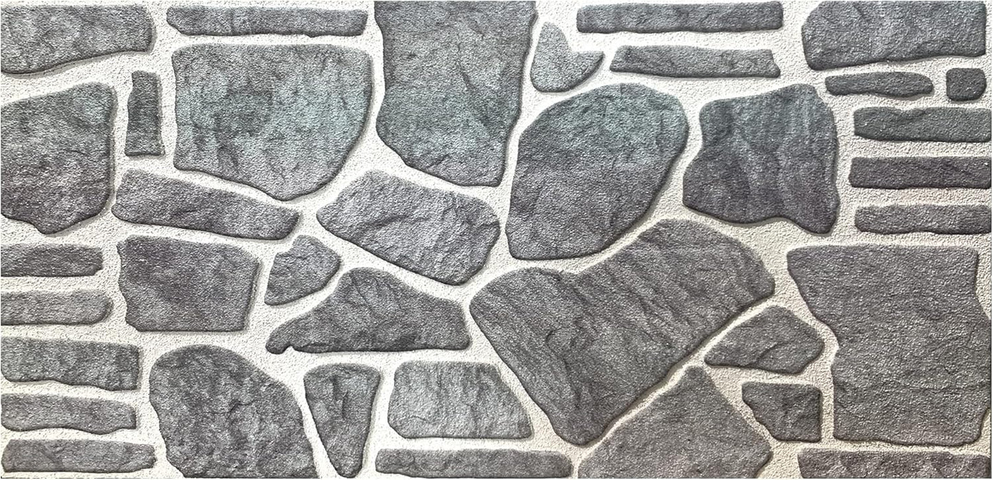 Dundee Deco 3D Wall Panels - Cladding, Bluish Grey White Stone Look Wall Paneling, Styrofoam Facing for Interior and Exterior Applications, DIY, Set of 10, Covers 54 sq ft