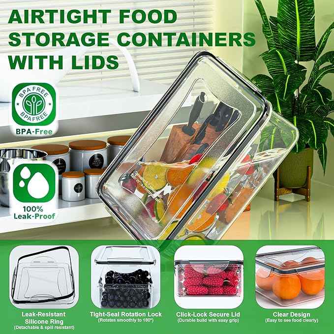 54 Pcs Food Storage Containers with Lids Airtight, (27 Containers &27 Lids) Reusable BPA-Free Plastic Food Containers for Kitchen Organization, Leak Proof Freezer/Microwave Safe Meal Prep Lunch Boxes