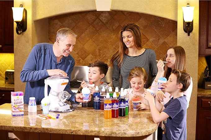 SNOWIE - Little Snowie Max Snow Cone Machine - Premium Shaved Ice Maker, with Powder Sticks Syrup Mix, Premium Kit, White