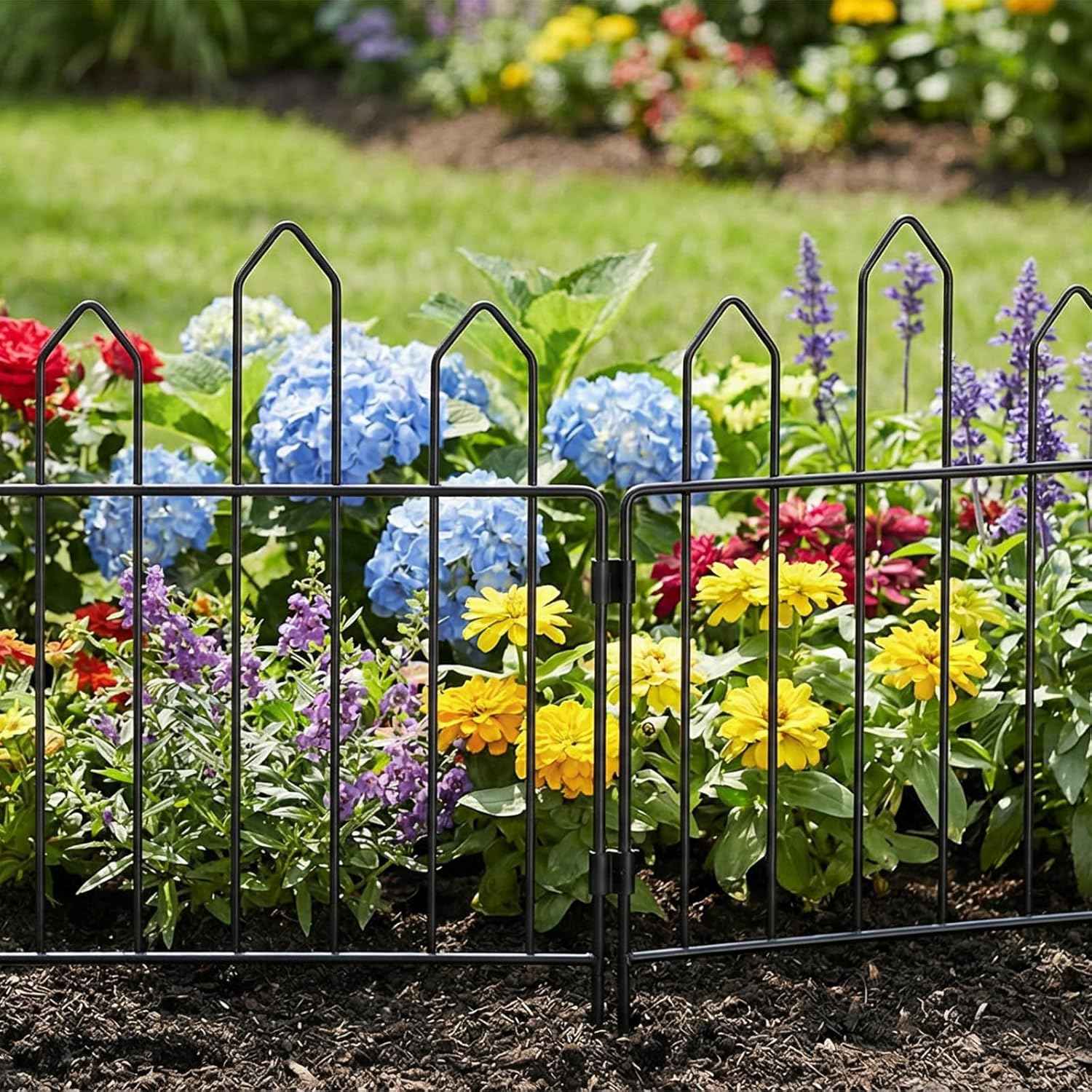 25 Pack Decorative Outdoor Garden Fence Panels 23.6in(H) X 26ft(L), No Dig Metal Animal Barrier Fence, Rustproof Wire Border Fencing for Yard Patio Landscape Dog Fence, Outdoor Decor