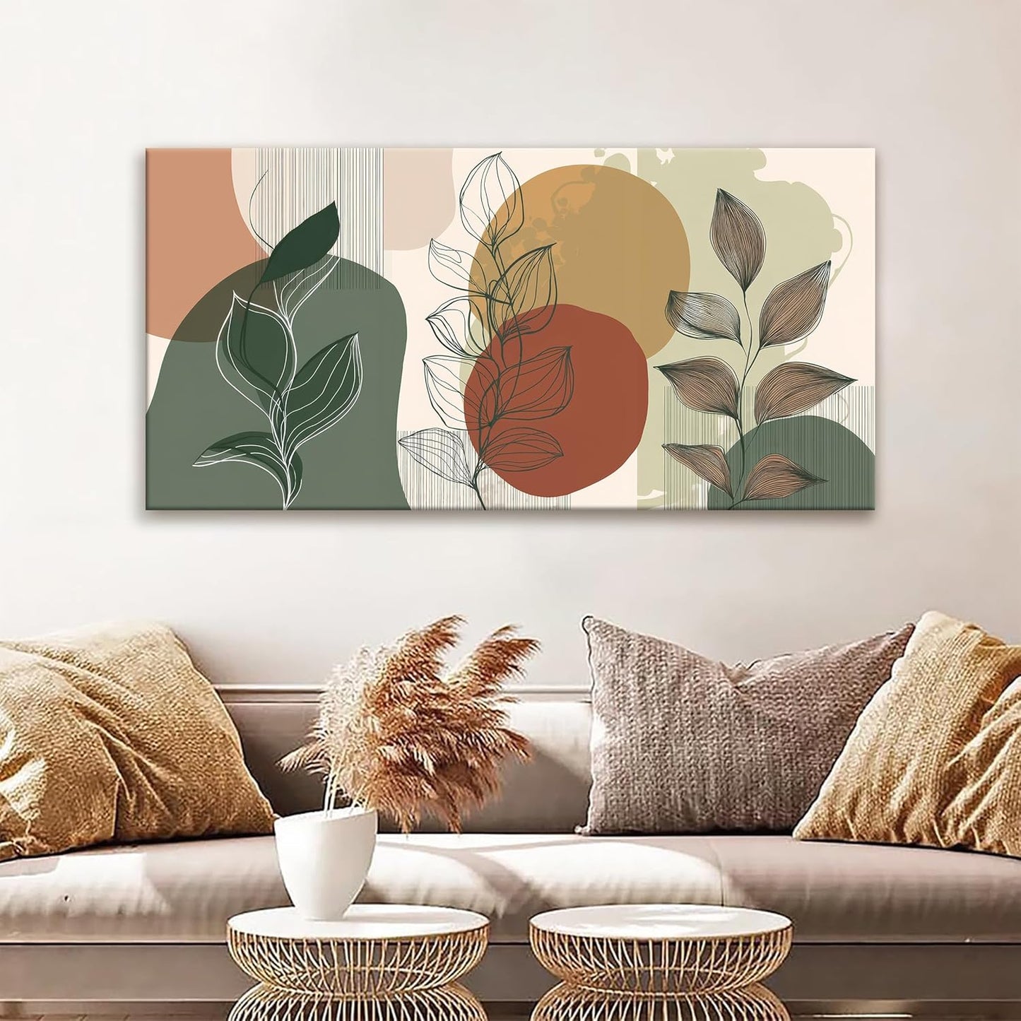 Tsomzxng Abstract Boho Wall Art Century Modern Canvas Art Wall Decor Artwork Abstract Wall Decor Modern Minimalist Canvas Painting Prints Wall Picture For Bedroom Bathroom Office Wall Artwork 20"X40"