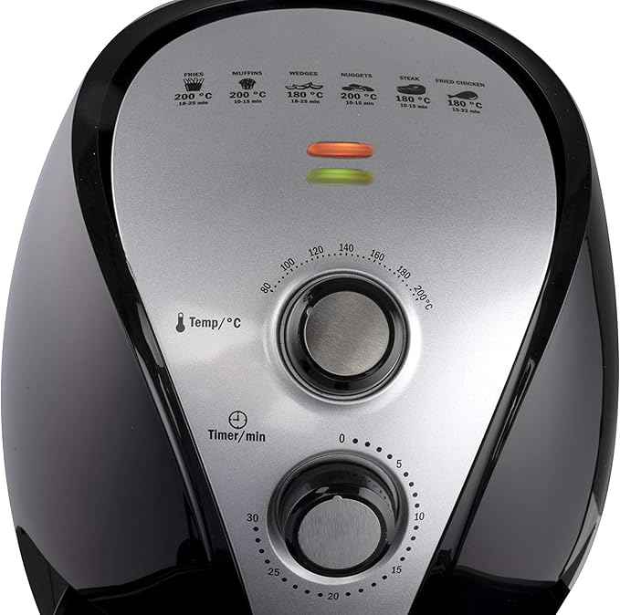alpina Airfryer - Hot Air Fryer XL - Baking, Roasting, Grilling, Roasting and Frying - up to 80% Less Fat - 2-4 Persons - 3.2 liters - Black
