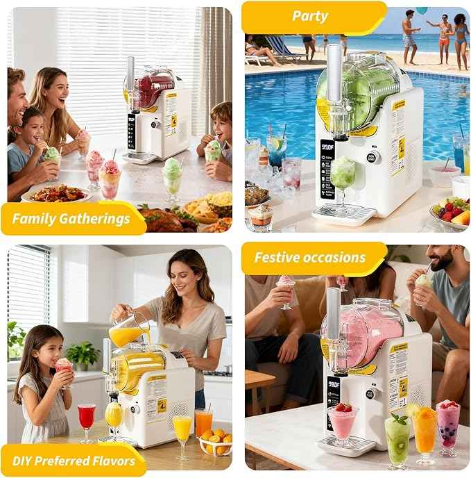 Ice Cream Machine Slushie Machine for Home - Slushy Machine Maker Frozen Drink Maker No Ice Needed Self Cleaning, 5 Preset for Soft Serve Ice Cream, Slushie, Margarita, Frappés, Milkshake