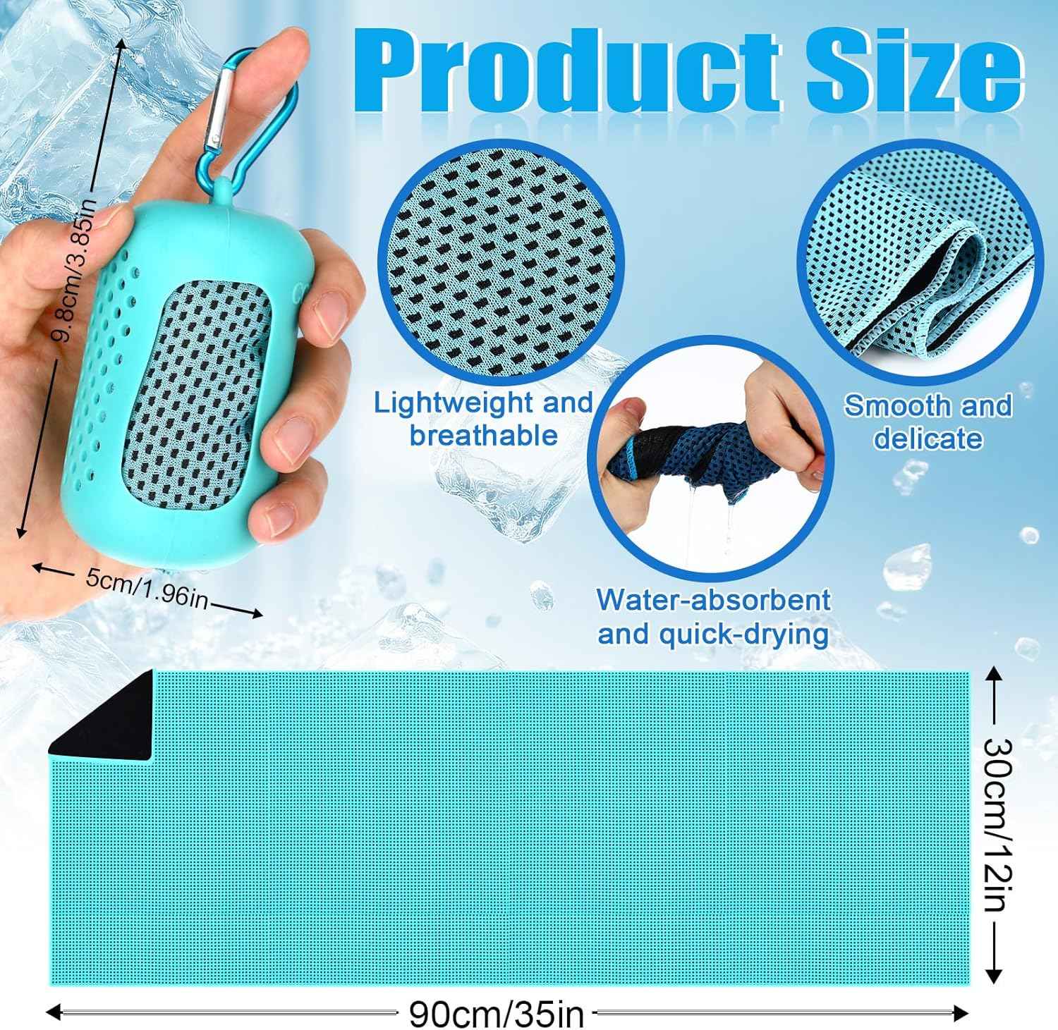 Peryiter 20 Pack Cooling Towels with Silicone Carry Cases Cooling Towels Bulk for Neck and Face Hot Weather Ice Towel Quick Drying Sweat for Sports Yoga Gym Running Fitness 10 Colors 35 x 12 Inches