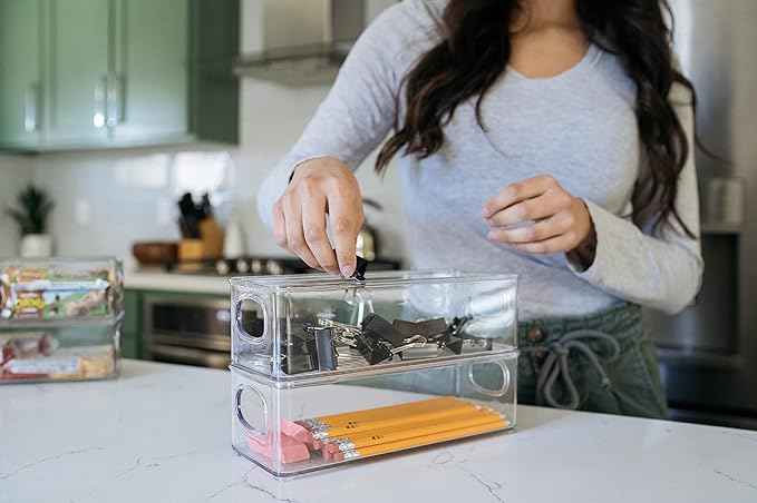 CLEARSPACE Plastic Pantry Organization and Food Storage Bin – Great Kitchen Fridge Organizer Bins, 2 Pack