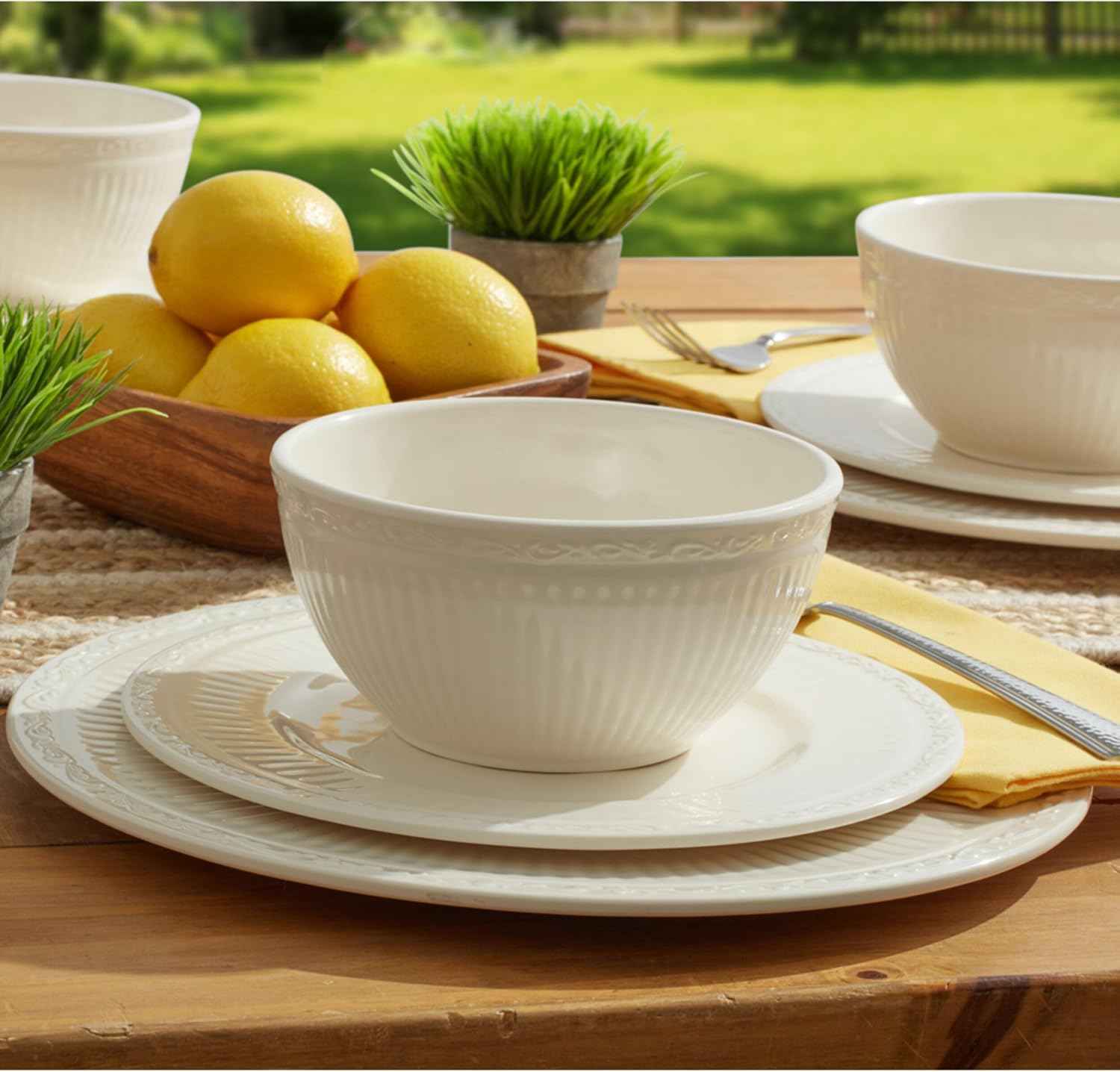 Mikasa Italian Countryside 12 Piece Melamine Outdoor Dinnerware Set, Service for 4
