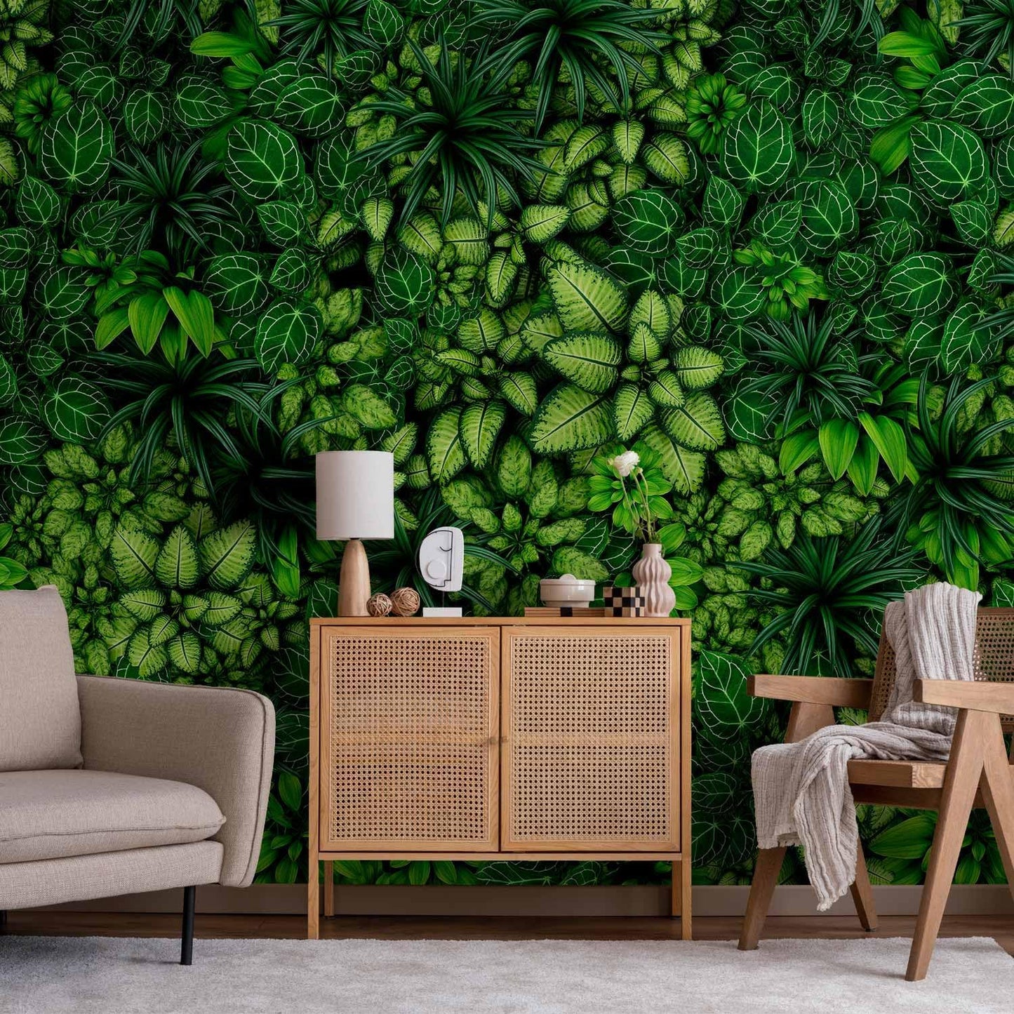 artgeist Premium Wall Mural Plants 177x124 in - XXL Non-Woven Wallpaper Fleece Wall Decor Photo Print Picture Image Design Nature Botanics Tropical Leaves b-B-0601-a-a