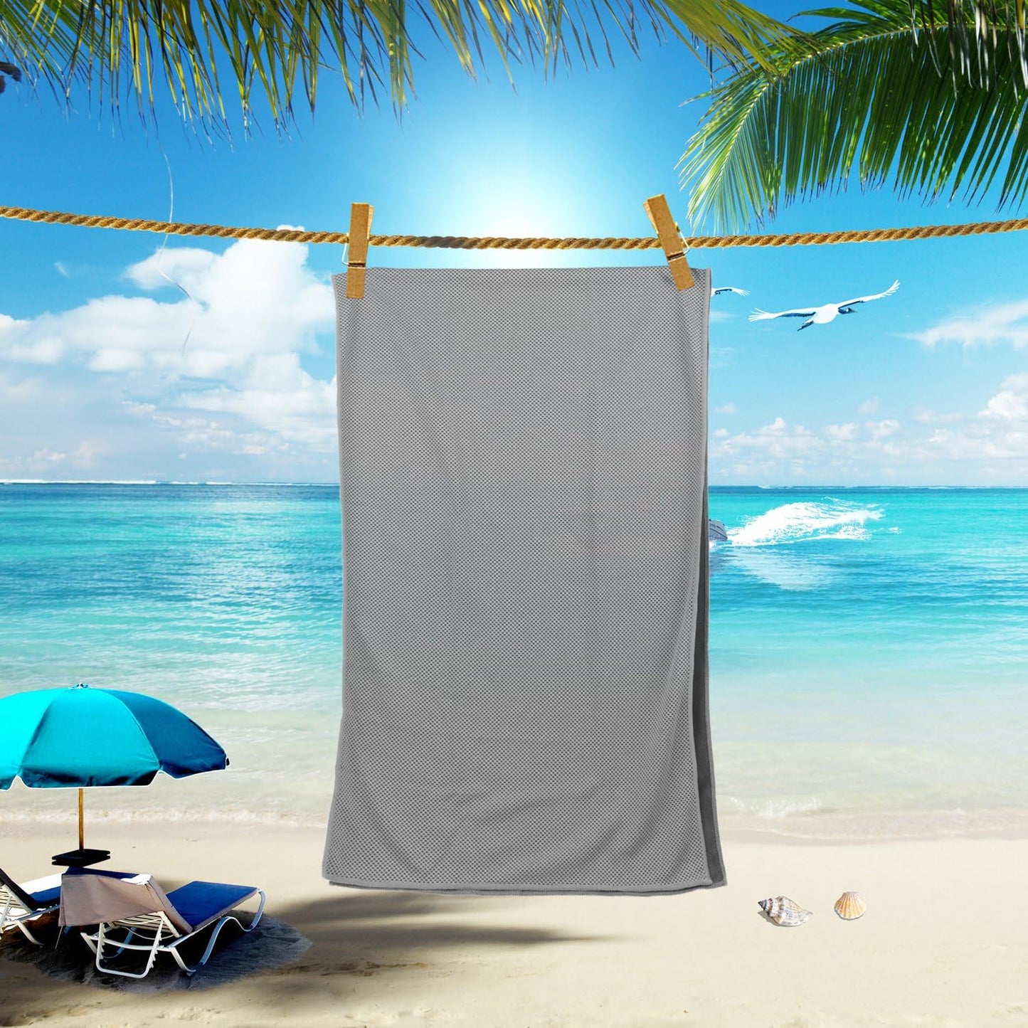 Pack of 4 Cooling Towels 40" x 12" with Carrying Pouch, Cold Sport Towels, Soft Breathable, Quick Cool Towel, for Bowling, Yoga, Travel, Camping, Golf, Football, Hiking, Outdoor Work