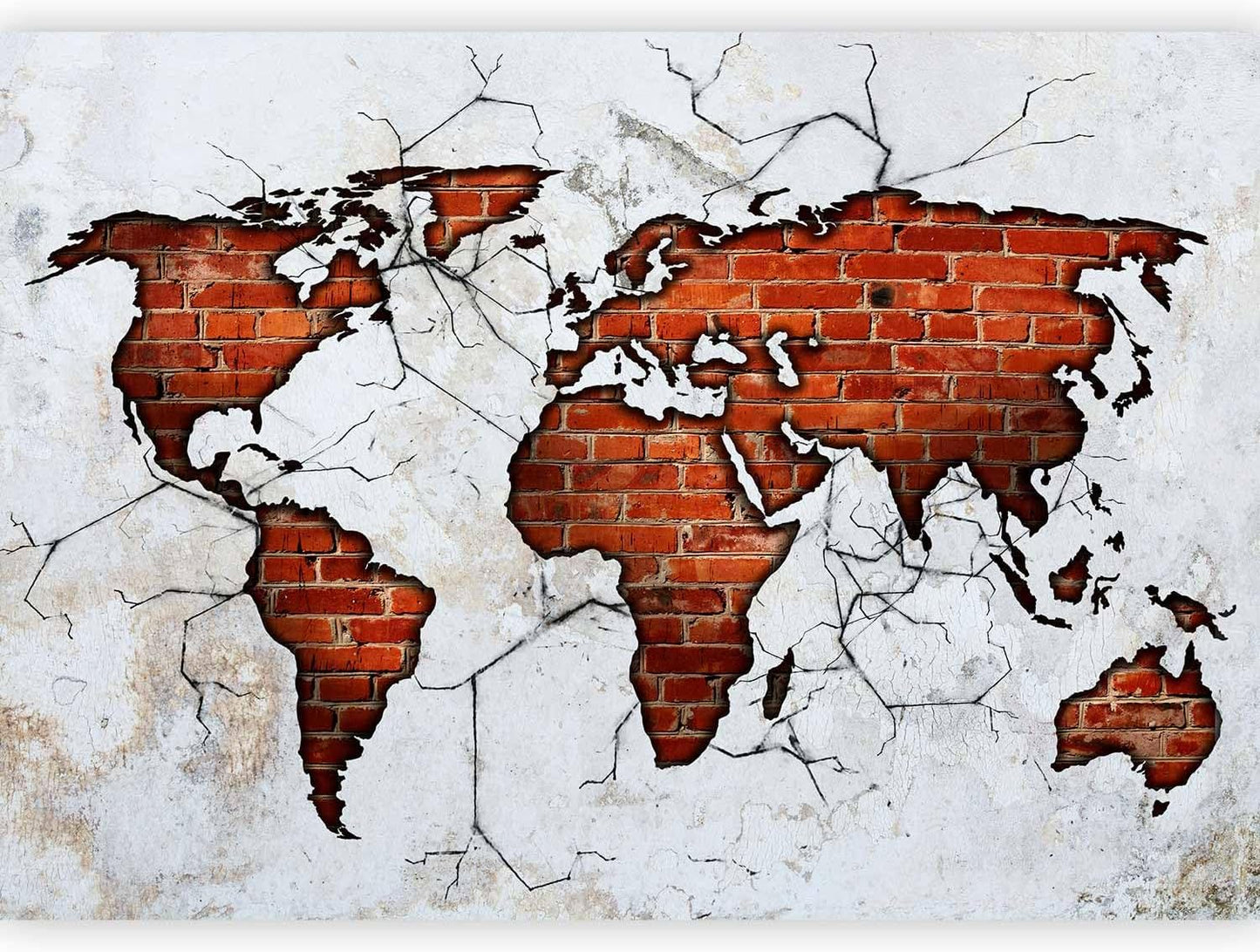 artgeist Wall Mural World Map 135x101 in - XXL Peel and Stick Self-Adhesive Wallpaper Removable Large Sticker Foil Wall Decor Print Picture Image Design Map of The World k-A-0495-a-a