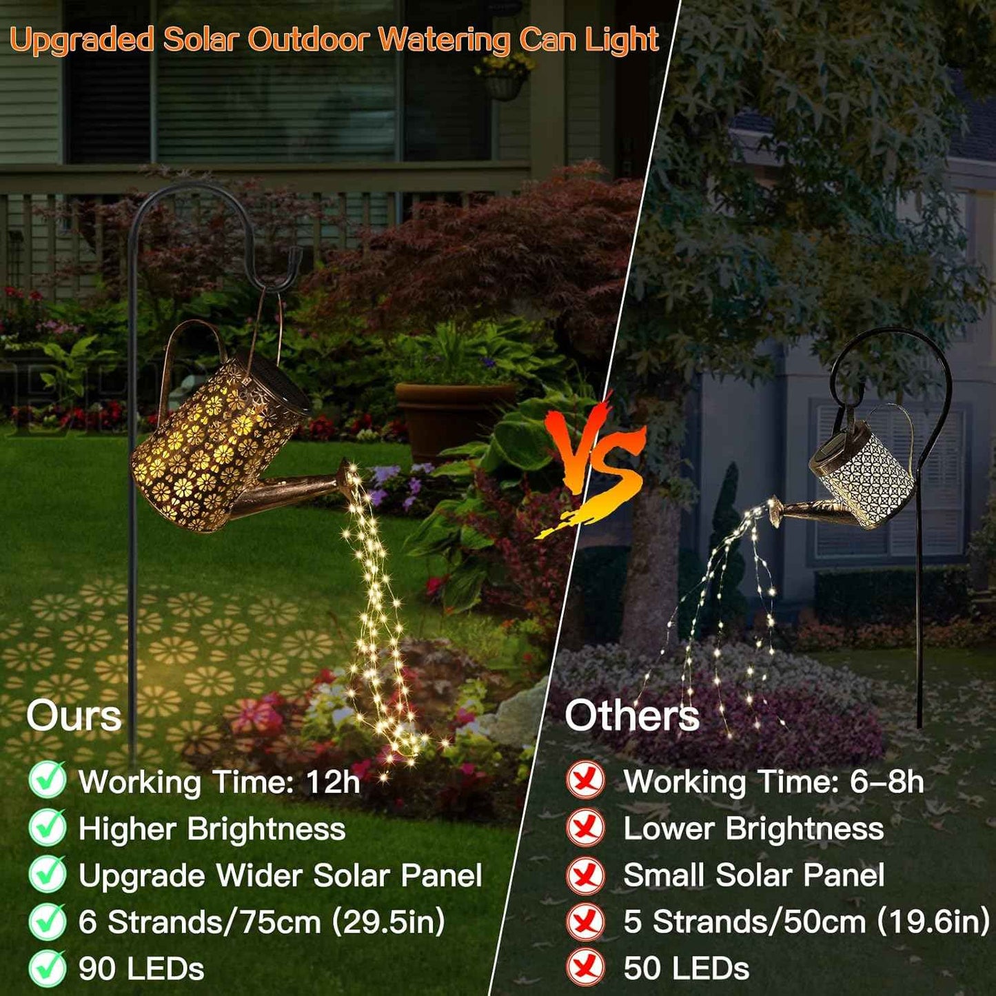Solar Watering Can with Lights,Solar Outdoor Garden Decor Waterproof Large Hanging Lantern Landscape Lights Outside Decorations for Yard Clearance Porch Patio Pathway Gardening Gift