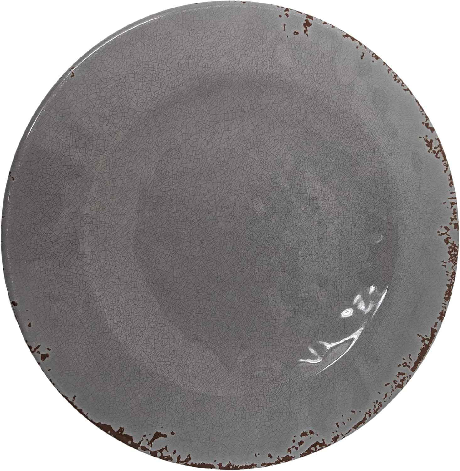 Gianna's Home 12 Piece Rustic Farmhouse Melamine Dinnerware Set, Service for 4 (Gray)
