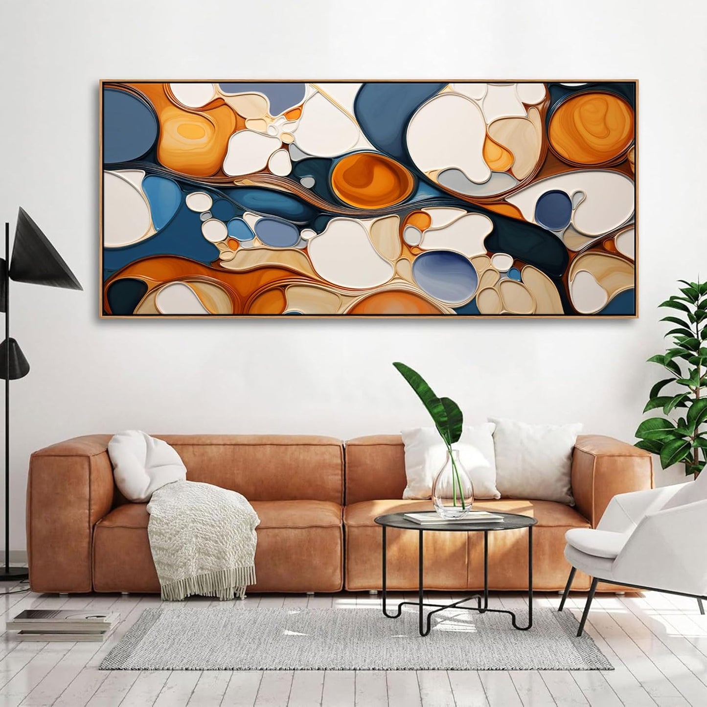 Mofutinpo Large Abstract Canvas Wall Art - Framed Wall Decor for Living Room, Bedroom, Office - Modern Colorful Wall artwork, Bedroom Aesthetic Room Decorations, Oil Painting pictures