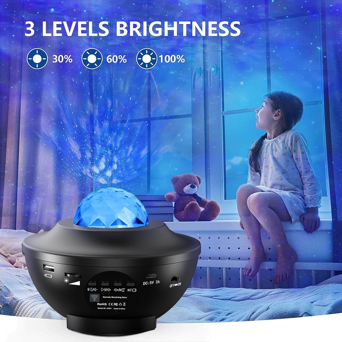 itayak Galaxy Star Projector,Nebula LED Night Light for Room Decor, Ocean Wave Starry Sky Light Projector for Bedroom Home Theater, Remote & Bluetooth Speaker, Christmas for Kids Boy Girl Adults
