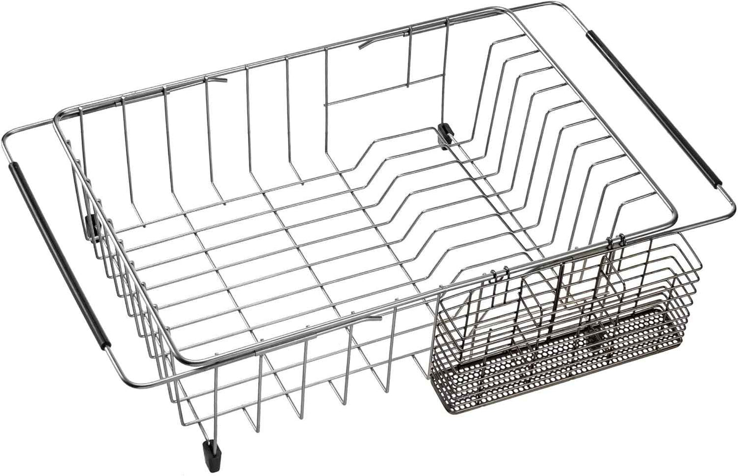 Slideep Cutlery Utensil Silverware Drying Rack, Flatware Storage Solution Basket with Hooks for Kitchen Dish Drainer Dish Drying Rack, Rust Proof Nickel