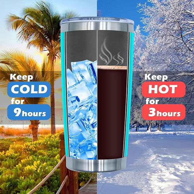 AIANJI 20oz Tumbler Bulk Stainless Steel Tumblers with Lid Vacuum Insulated Double Wall Travel Coffee Mug Powder Coated Tumbler Cup for Hot and Cold Drinks(Light Blue, 12 pack)