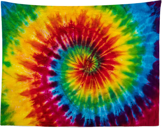 Loccor 8x6ft Tie Dye Tapestry Colorful Red Blue Yellow Green Orange Purple Retro Abstract Psychedelic Swirl Wall Hanging for Living Room Bedroom Dorm Home Decor （Pattern Painted on Polyester Fabric）