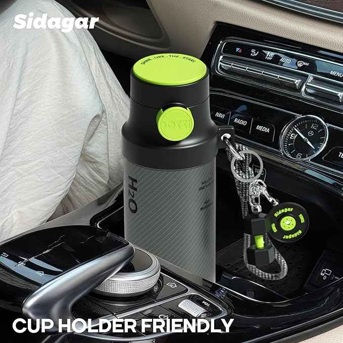 18 oz Insulated Water Bottle, Stainless Steel Travel Mug with Lid, Double Wall Vacuum Sports Water Bottle, BPA Free, Leak-Proof, Fits in Car Cup Holder, Great for Men Kid School, Silver