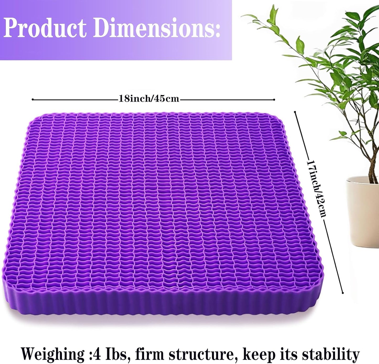 Innovative Gel Seat Cushion for Long Sitting, Breathable Grid Seat Cushion, Soft Cooling Support Chair Cushion for Office Chair, Wheelchair, Car, Gel Cushion for Back, Sciatica,Tailbone Pain Relief.