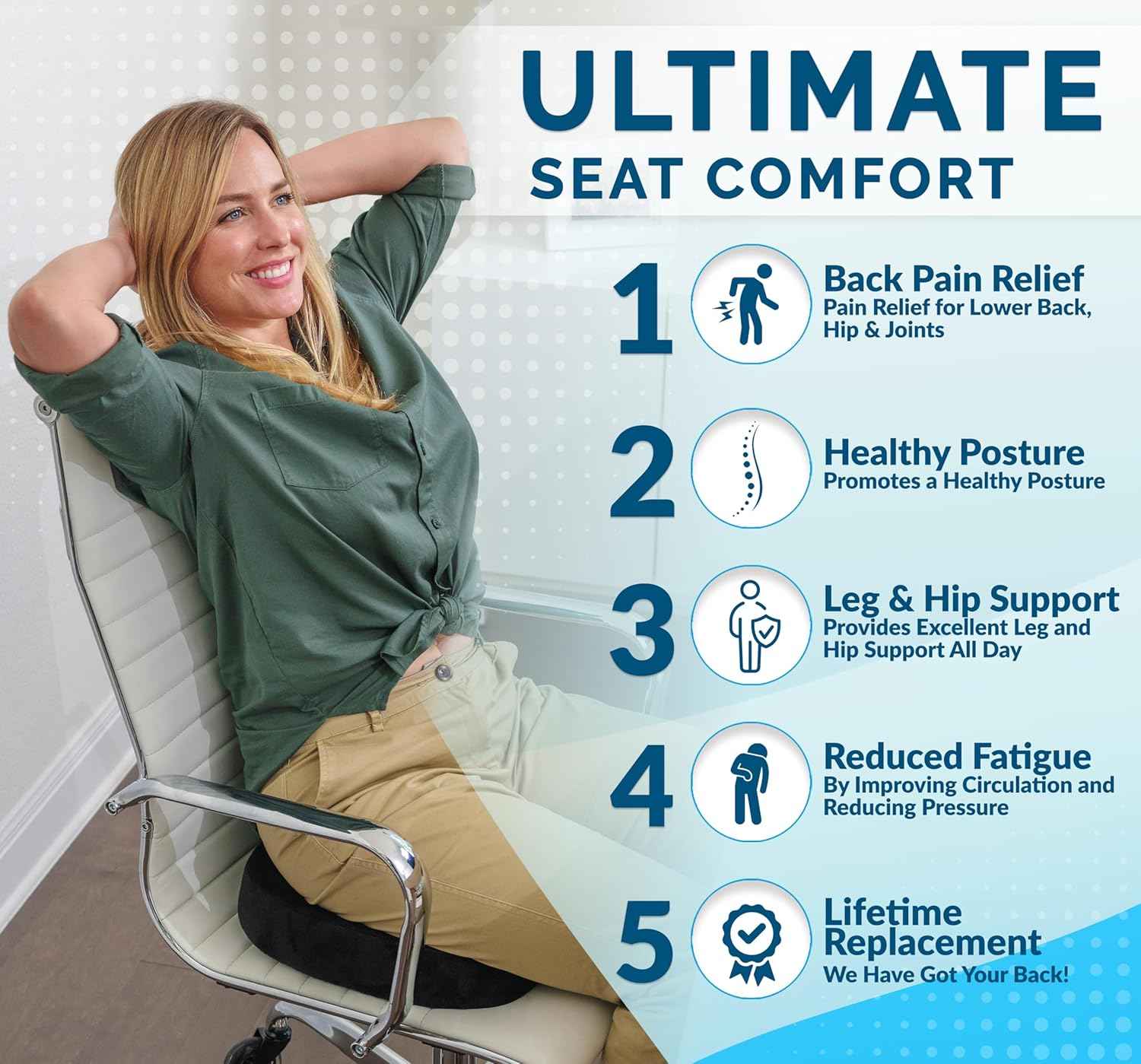 ComfiLife Gel Enhanced Seat Cushion & Cooling Knee Pillow Bundle – Seat Cushion for Office Chair – Leg Pillow for Side Sleeping