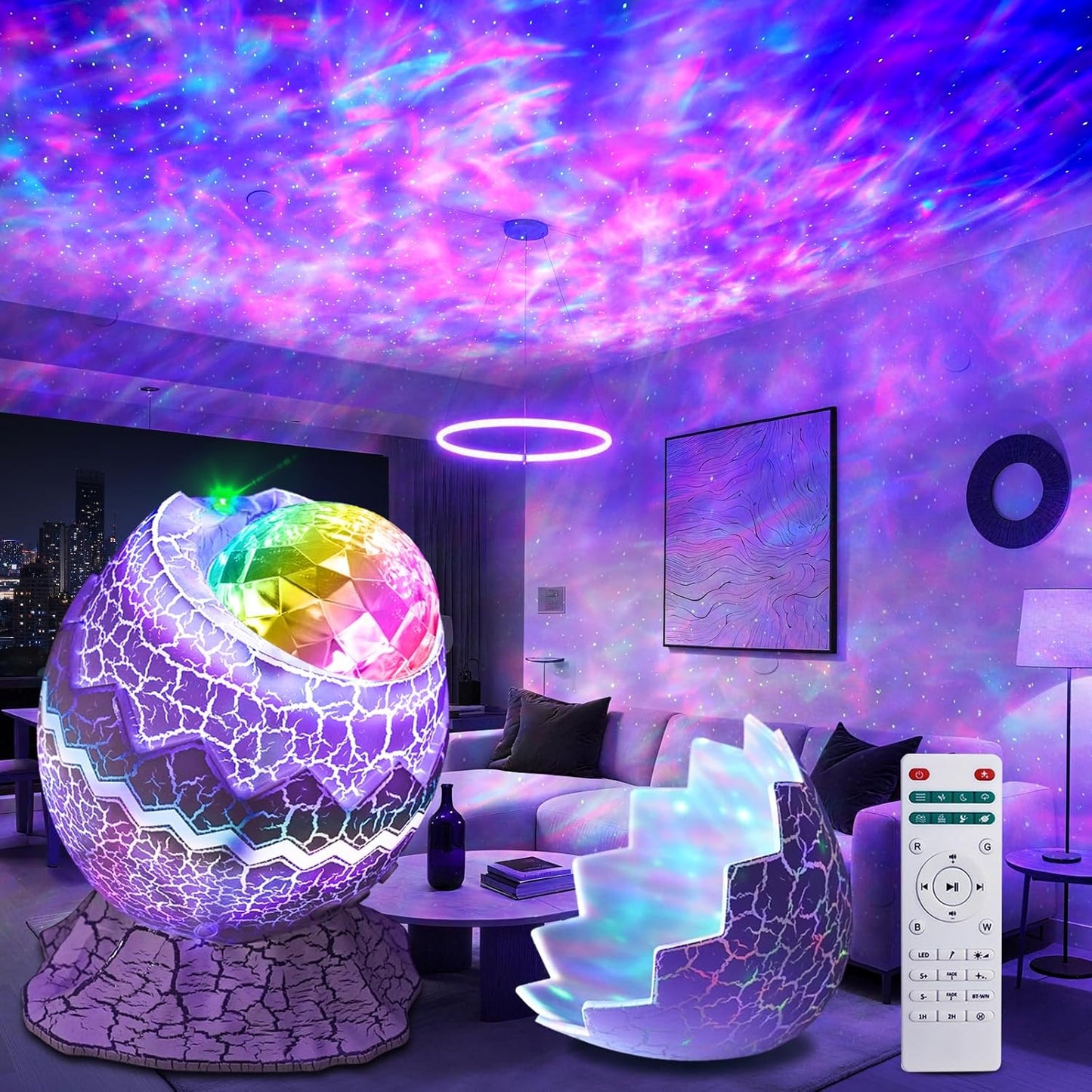 Rossetta Galaxy Projector, Star Projector Galaxy Light Projector for Bedroom, APP Control Projector Bluetooth Speaker and White Noise, Night Light for Kids Adults Home Theater, Ceiling, Room Decor