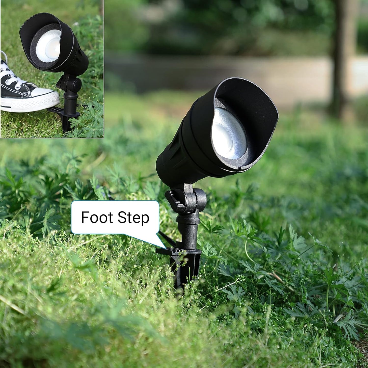 DEWENWILS LED Low Voltage Landscape Lights, 14W 540LM 3000K 12V Aluminum Outdoor Spotlight, IP65 Waterproof Landscape Lighting for Yard, Garden, House, Tree, Lawn, 4 Pack
