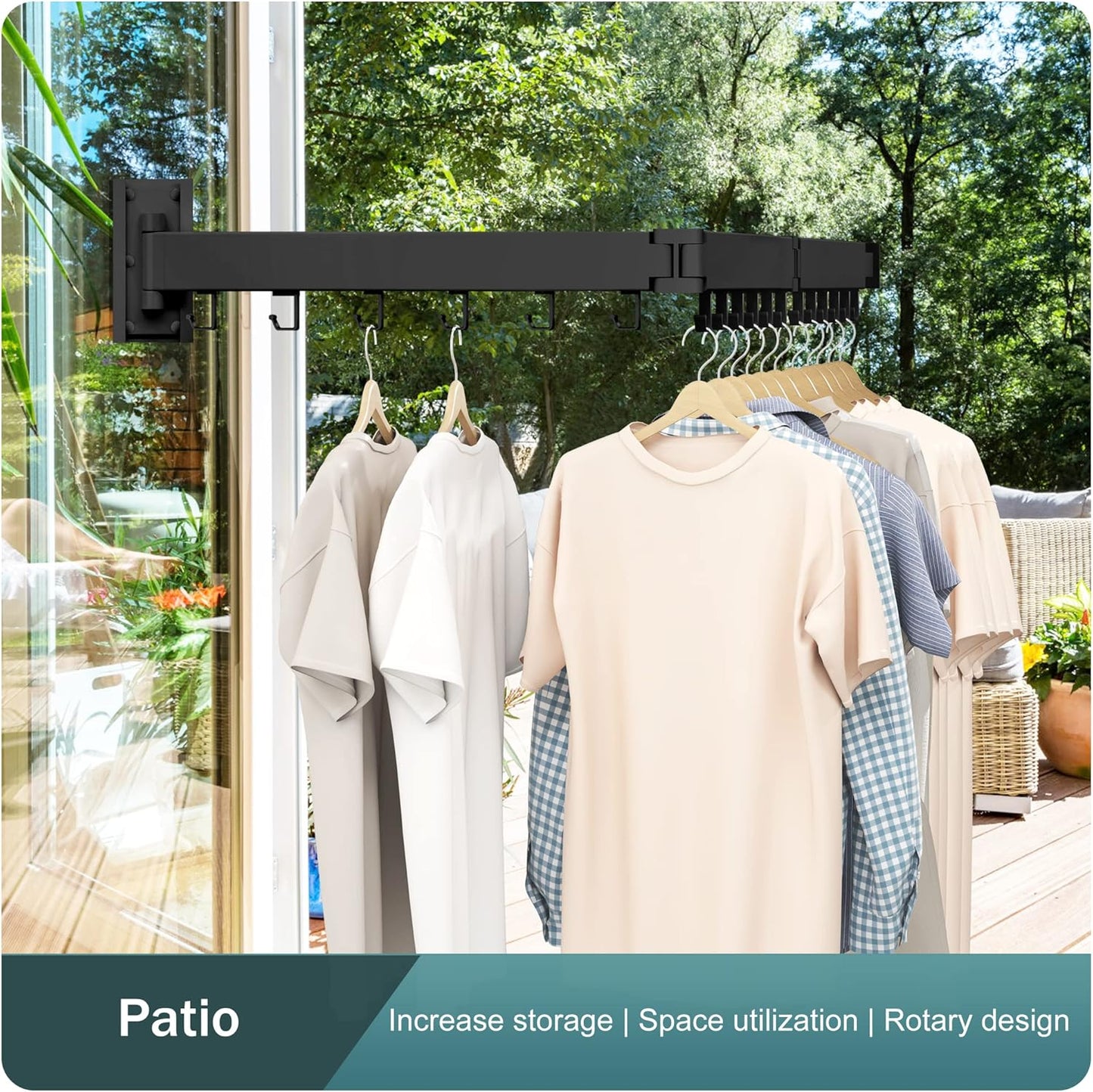 LIENAHU Clothes Drying Rack Wall Mounted,Drying Rack Clothing,Laundry Drying Rack,Wall Mount Clothes Hanger Rack,Laundry Rack Folding,Retractable Clothing Rack,Collapsible Clothes Hanging Rack
