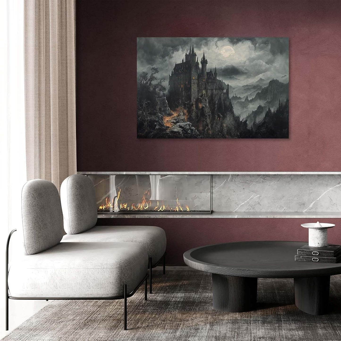JFHCQJPK Vintage Castle Poster Dark Academy Victorian Gothic Castle Wall Art Poster Moody Mystical Art Print Suitable for Home Living Room Bedroom16x24in Frameless