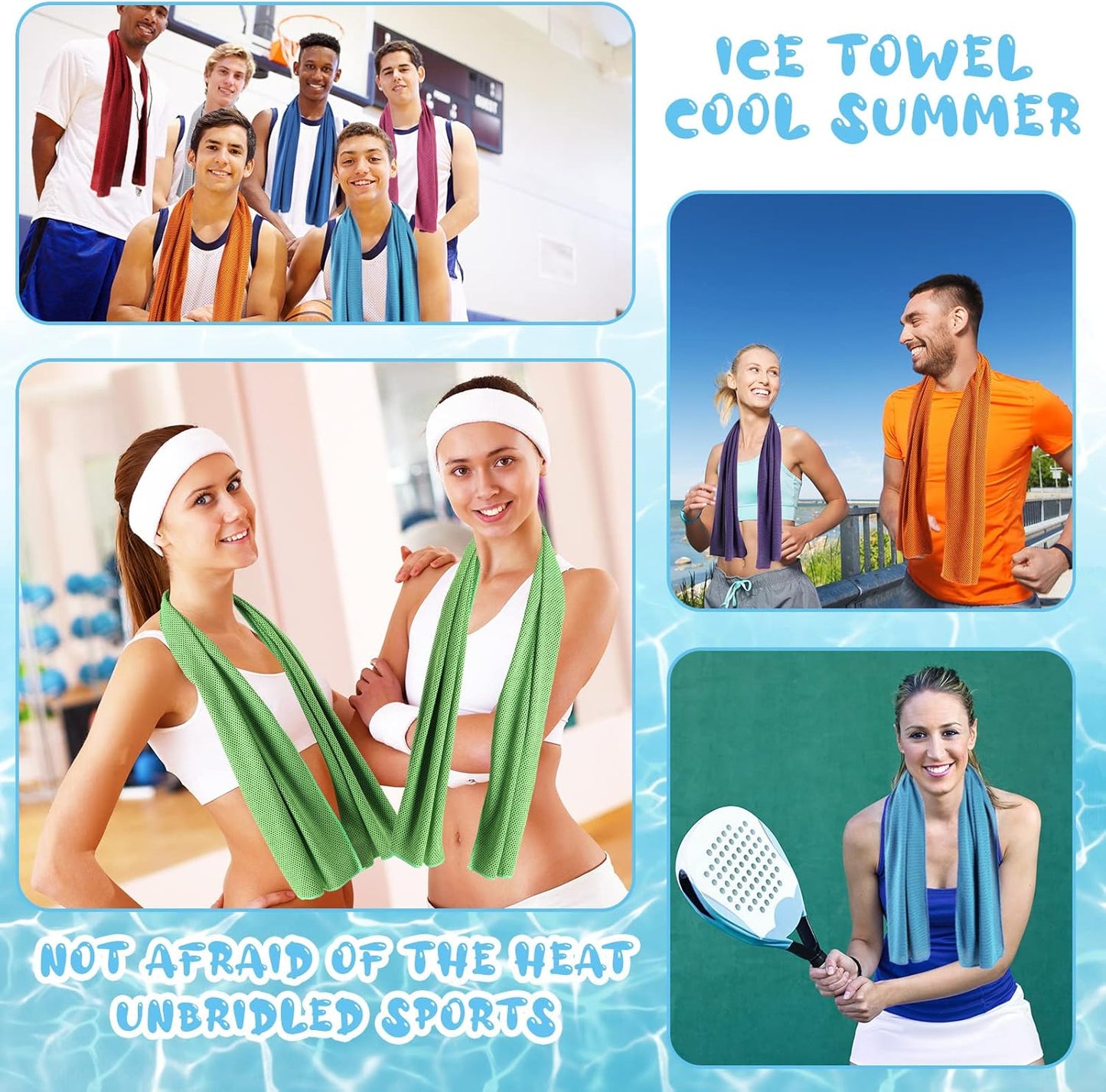 Hosuly 20 Pcs Cooling Towel 47 x 12 Inch Ice Towel for Neck, Microfiber Cool Towel, Breathable Soft Chilly Towel for Yoga, Sports, Gym, Camping, Golf, Running, Fitness, Workout(Multicolor, 20 Pcs)