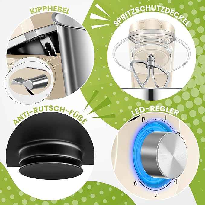 KESSER® K-KM 3000 Universal 3-in-1 Food Processor with Meat Grinder, Kneader | Multi-Function Blender | 1.5L Juice Extractor, Sausage Kit, Pasta and Biscuit Moulds, Cream