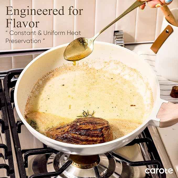 CAROTE 14 Pcs Pots and Pans Set Nonstick,Cookware Set Kitchen Cooking Set with Utensil and Pan Protectors Mothers Day
