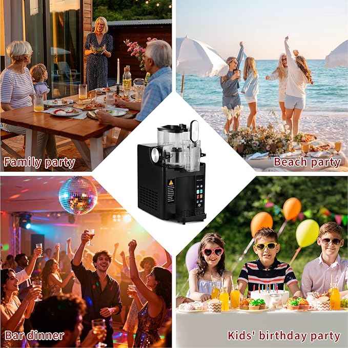 Slushie Machine& Soft Serve Ice Cream Maker, Slushie Machine for Home,Frozen Drink Machine, No Ice Needed, Self Cleaning Slushy Machine, Perfect for Milkshake, Frozen Margaritas, Cocktail and More